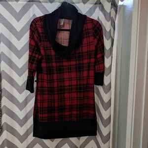 Red and black tunic